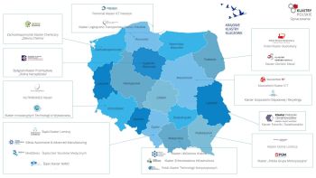 mapa prezentująca położenie klastrowiczów